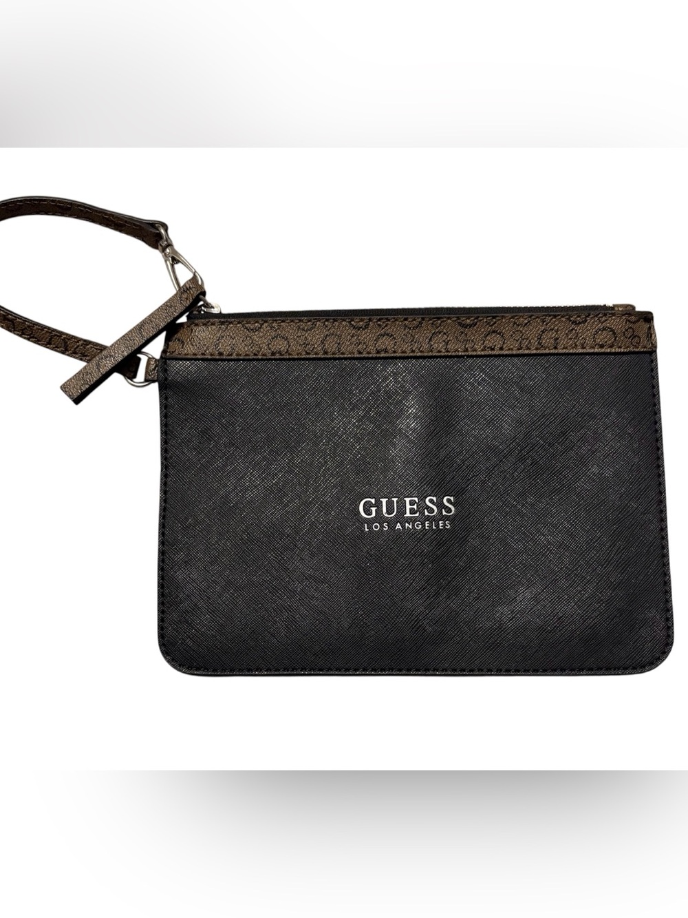 Guess Black Wristlet with Brown Trim
